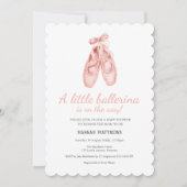Ballerina Ballet Shoes Baby Shower invitation 招待状 (正面)