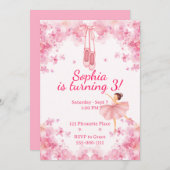 Ballerina Birthday 招待状 (正面/裏面)