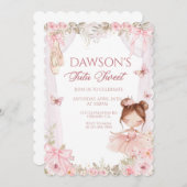 Ballerina Birthday, Tutu, Pink Tutu, Girl Birthday 招待状 (正面/裏面)