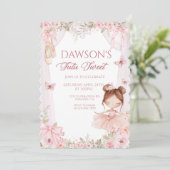 Ballerina Birthday, Tutu, Pink Tutu, Girl Birthday 招待状 (スタンド正面)