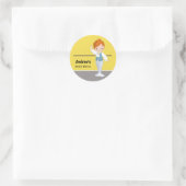 Ballerina boy – 背景色を選択 ラウンドシール (バッグ)