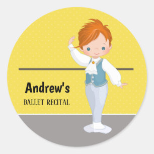 Ballerina boy – 背景色を選択 ラウンドシール