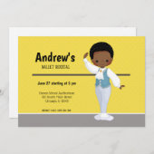 Ballerina boy – 背景色を選択 招待状 (正面/裏面)