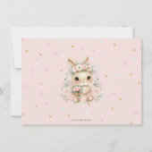 Ballerina Bunny Rabbit 1st 2nd 3rd Birthday Photo サンキューカード (裏面)