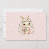 Ballerina Bunny Rabbit 1st 2nd 3rd Birthday Photo 招待状 (裏面)