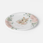 Ballerina Bunny Rabbit Blush 1st 2nd 5th Birthday ペーパープレート (アングル)