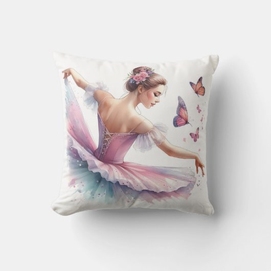 ballerina butterflies クッション (正面)
