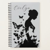 Ballerina & Butterflies Inspirational Quote Name プランナー手帳 (正面)