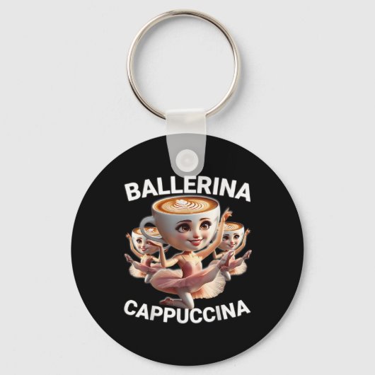 Ballerina Cappuccina Italian Brainrot Meme Funny キーホルダー (正面)