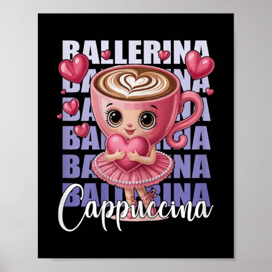 Ballerina Cappuccino – 彼女のArにピンクのハートと ポスター (正面)