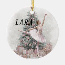 Ballerina Christmas Ornament – Add Your Name セラミックオーナメント