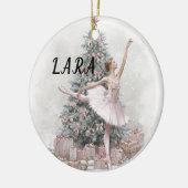 Ballerina Christmas Ornament – Add Your Name セラミックオーナメント (左)