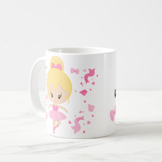 Ballerina Coffee Me 保 On My Toes おもしろい コーヒーマグカップ (正面左)