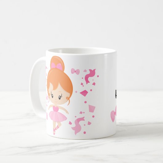 Ballerina Coffee Me 保 On My Toes おもしろい コーヒーマグカップ (正面左)