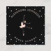 Ballerina Dance School Black スクエア名刺 (正面)