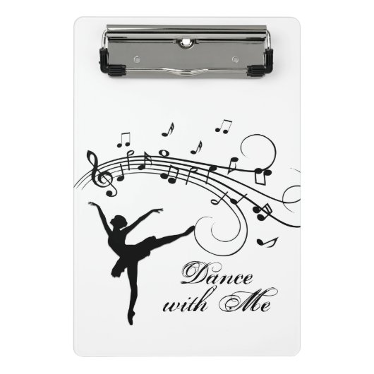 Ballerina Dance with Me Music Note ミニクリップボード (正面)