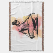 Ballerina Dancing in Color スローブランケット (正面縦)