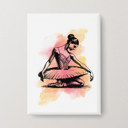 Ballerina Dancing in Color  缶バッジ (正面)