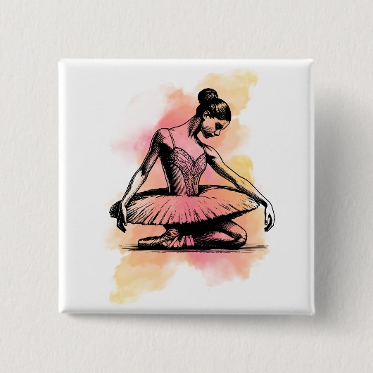 Ballerina Dancing in Color  缶バッジ (正面)