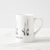 Ballerina Feet in Dance Shoes -- Your Slogan on a ボーンチャイナマグカップ (右)