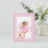 Ballerina floral polka dots Invitation Card ポストカード (スタンド正面)