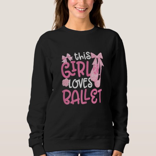 Ballerina Girl Ballet Barre Ballet Dancer Pointe S スウェットシャツ (正面)