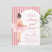 Ballerina Girl birthday Party Invitation 招待状 (スタンド正面)