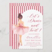 Ballerina Girl birthday Party Invitation 招待状 (正面/裏面)