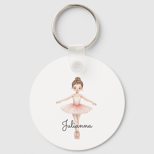 Ballerina Girl Personalized キーホルダー (正面)
