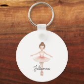 Ballerina Girl Personalized キーホルダー (正面)