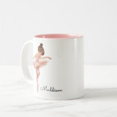Ballerina Girl Pose Personalized ツートーンマグカップ (正面左)