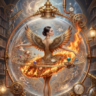 Ballerina in a globe - Decoupage - wrapping paper ラッピングペーパーシート