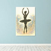 Ballerina in Graziöser Anmut - Sanfte Farben キャンバスプリント (インサイチュ (ウッドフロア))