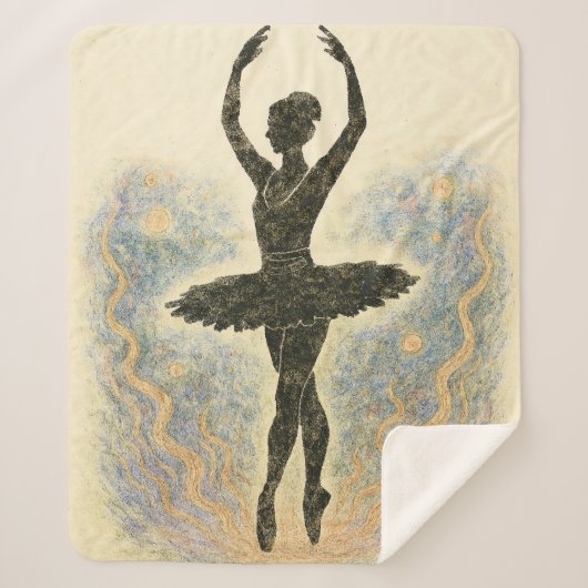 Ballerina in Graziöser Anmut - Sanfte Farben シェルパブランケット (正面)