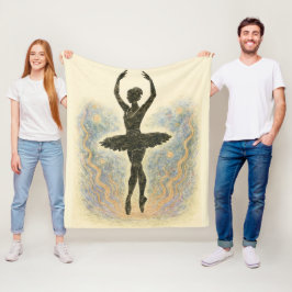 Ballerina in Graziöser Anmut - Sanfte Farben フリースブランケット