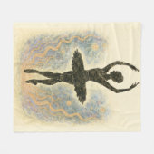 Ballerina in Graziöser Anmut - Sanfte Farben フリースブランケット (正面(横))