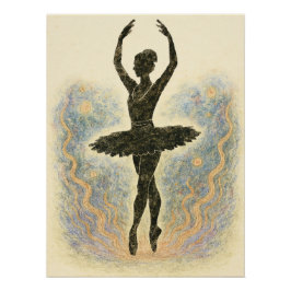 Ballerina in Graziöser Anmut - Sanfte Farben ポスター