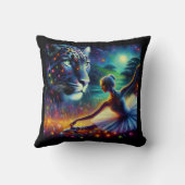 ballerina in the night with panthere and neon  クッション (裏面)