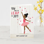 Ballerina Leap Of Joy Valentines Card カード (黄色い花)