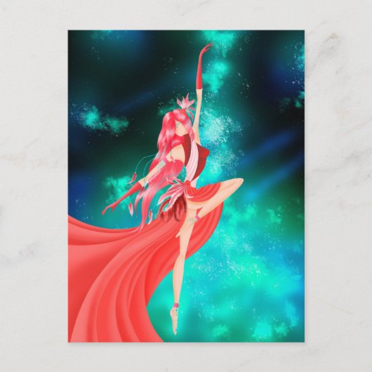 Ballerina Night Sky Postcard ポストカード (正面)
