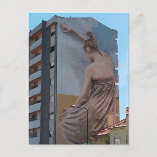 ballerina painting wall building city ballerina ポストカード (正面)