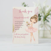 Ballerina Pink Ballet Dancer Girl Birthday サンキューカード (スタンド正面)