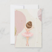 Ballerina Pink Ballet Dancer Girl Birthday サンキューカード (裏面)