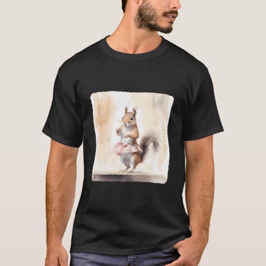 Ballerina Squirrel Stage Dance Graceful Perforce Tシャツ (正面)
