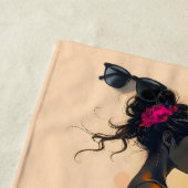 Ballerina Tanzt in Farbexplosion ビーチタオル (インサイチュ)