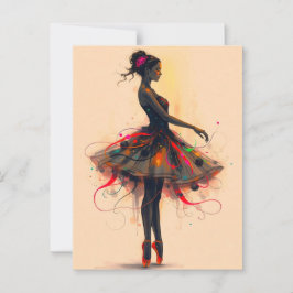 Ballerina Tanzt in Farbexplosion ポストカード