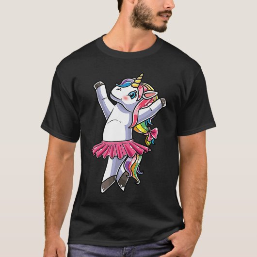 Ballerina Unicorn Ballet Dance Dancing Danseuse Tシャツ (正面)