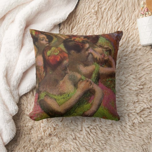 Ballerinas Adjusting Their Dresses (Edgar Degas) クッション (ブランケット)