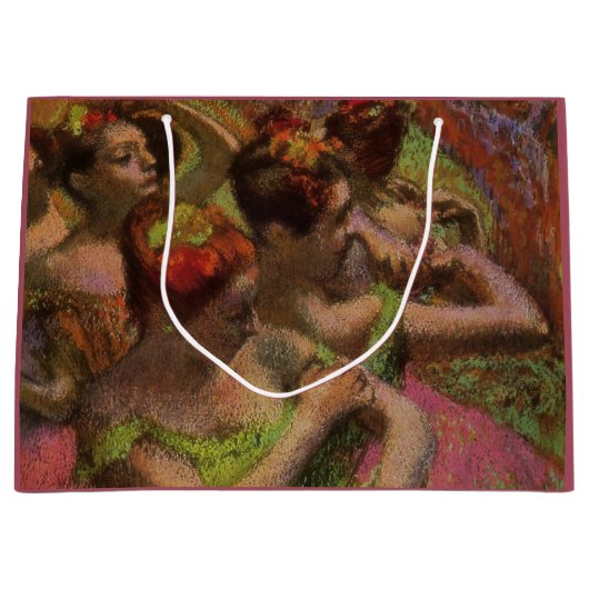 Ballerinas Adjusting Their Dresses (Edgar Degas) ラージペーパーバッグ (正面)
