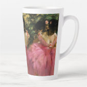 Ballerinas in Pink（ピンク）、Edgar Degas著   カフェラテマグ (右)